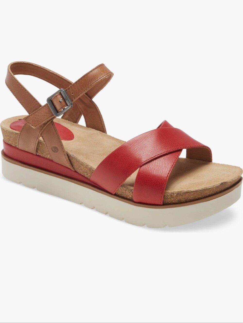Joseph Seibel Clea 10 Cross-Strap Sandal in Red and Tan